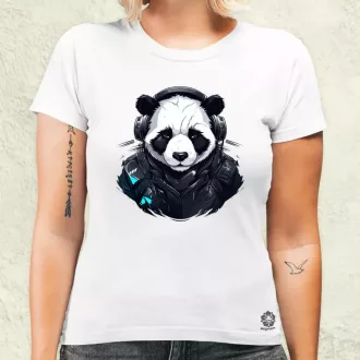 Cyberpunk panda v5 női póló