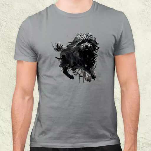 Magyar kutyák ugrik a puli férfi póló