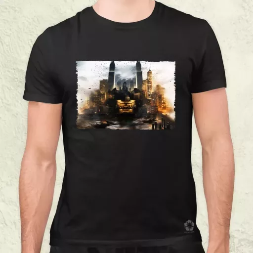 Pareidolia Batman város fantázia v2 férfi póló