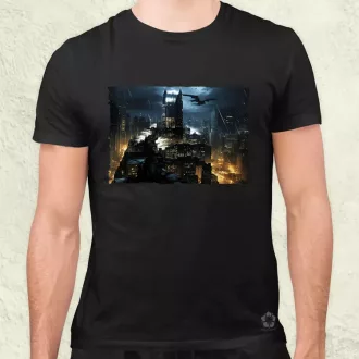 Pareidolia Batman város fantázia v3 férfi póló