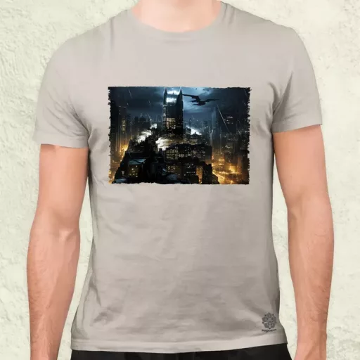 Pareidolia Batman város fantázia v3 férfi póló