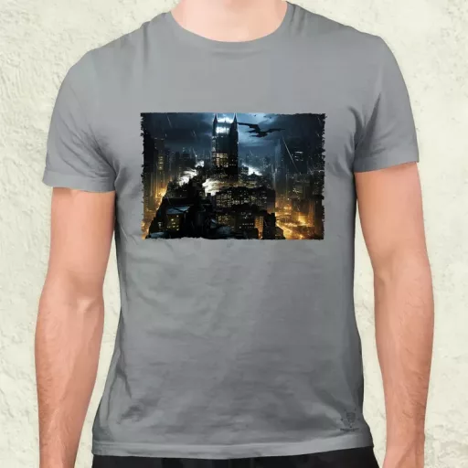 Pareidolia Batman város fantázia v3 férfi póló