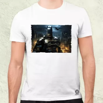 Pareidolia Batman város fantázia v3 férfi póló
