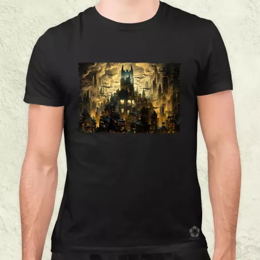 Pareidolia Batman város fantázia v4 férfi póló