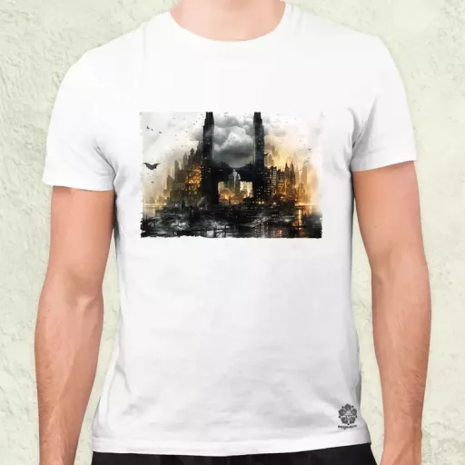 Pareidolia Batman város fantázia v5 férfi póló