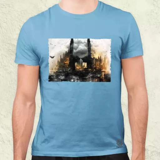 Pareidolia Batman város fantázia v5 férfi póló