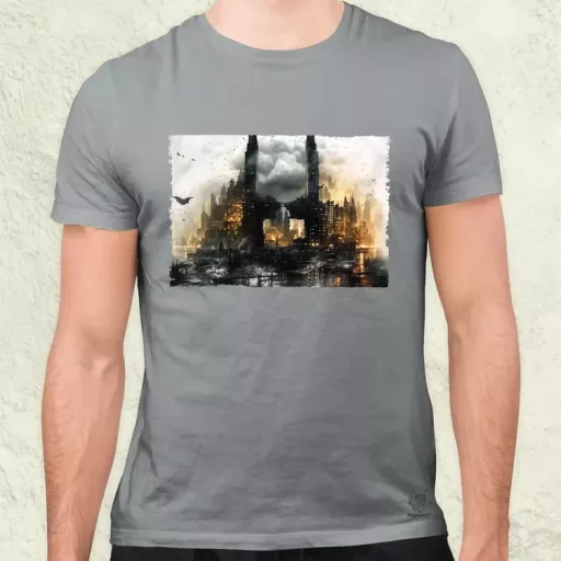 Pareidolia Batman város fantázia v5 férfi póló