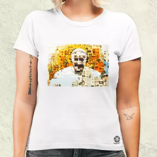 Pareidolia Ferenc pápa város fantázia v1 női póló