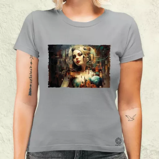 Pareidolia Harley Quinn város fantázia női póló