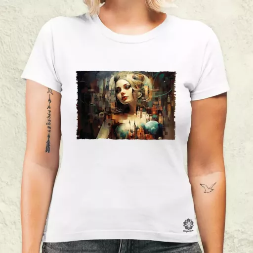 Pareidolia Harley Quinn város fantázia női póló