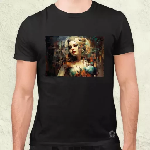 Pareidolia Harley Quinn város fantázia férfi póló