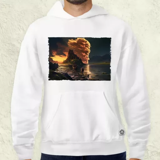 Pareidolia Ragnar skandináv táj fantázia v1 férfi pulóver