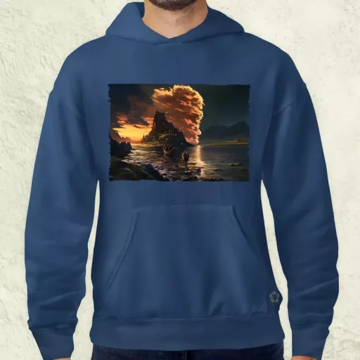 Pareidolia Ragnar skandináv táj fantázia v1 férfi pulóver
