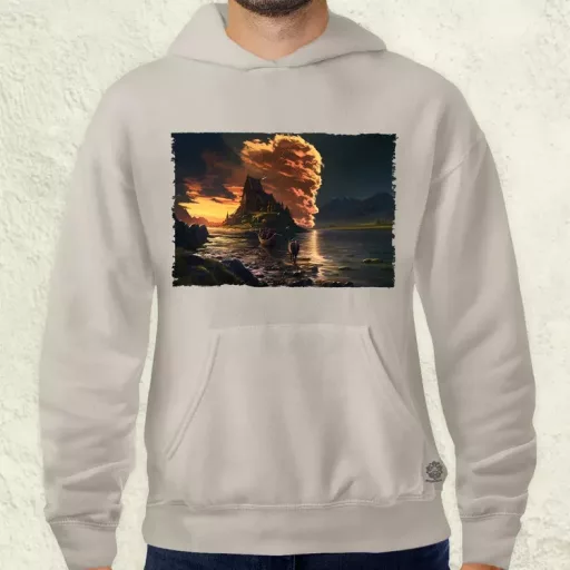 Pareidolia Ragnar skandináv táj fantázia v1 férfi pulóver