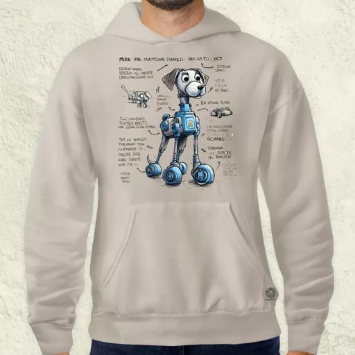Robotkutya vázlat v3 férfi pulóver