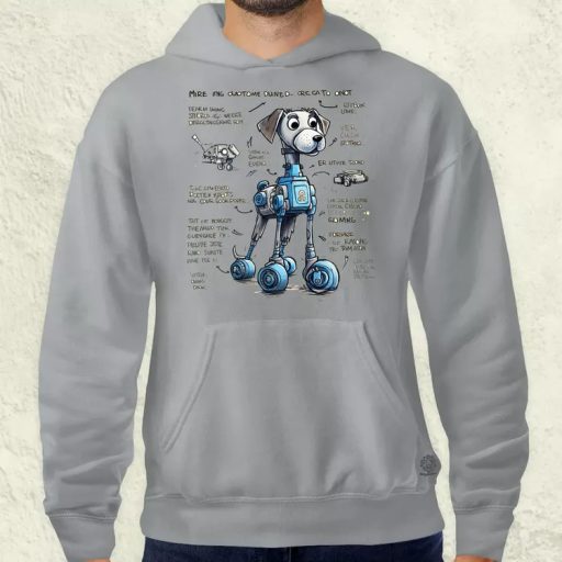 Robotkutya vázlat v3 férfi pulóver