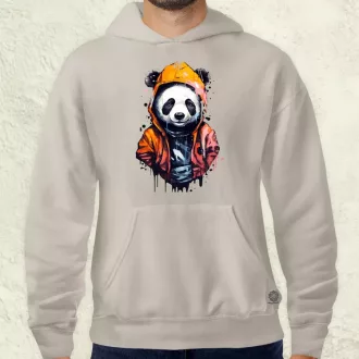 Kapucnis panda v3 férfi pulóver