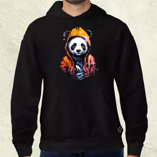 Kapucnis panda v3 férfi pulóver
