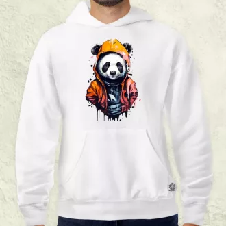 Kapucnis panda v3 férfi pulóver
