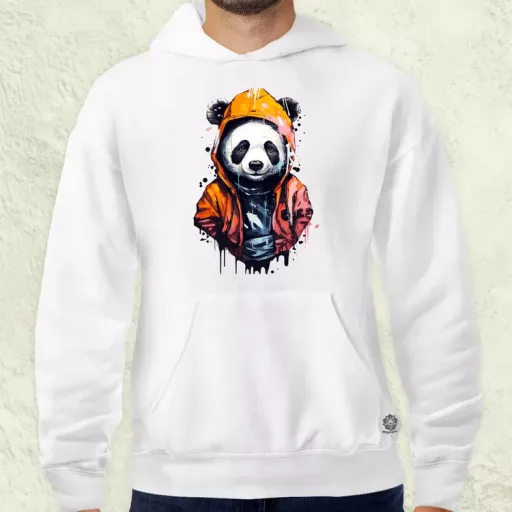 Kapucnis panda v3 férfi pulóver