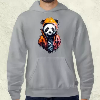 Kapucnis panda v3 férfi pulóver