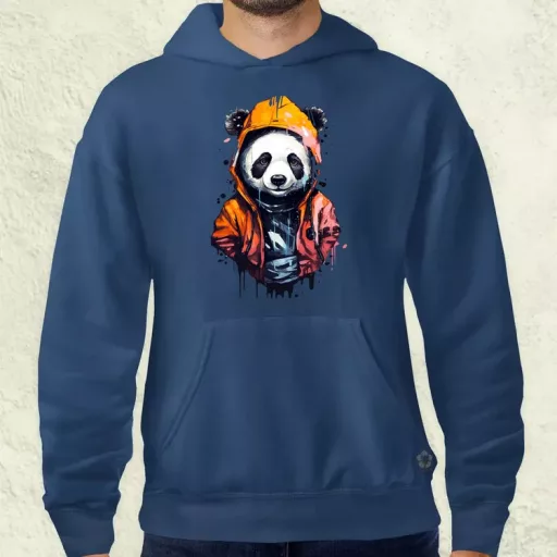 Kapucnis panda v3 férfi pulóver