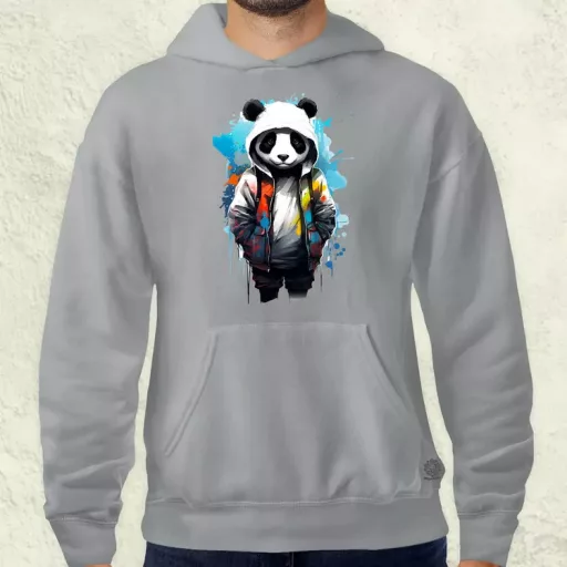 Kapucnis panda v4 férfi pulóver