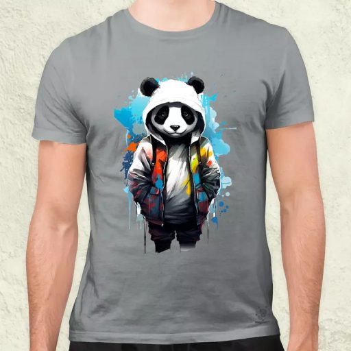 Kapucnis panda v4 férfi póló