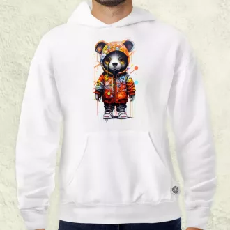 Kapucnis panda v5 férfi pulóver