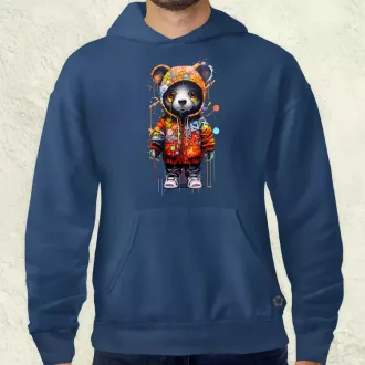 Kapucnis panda v5 férfi pulóver