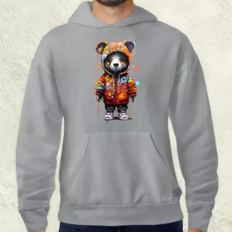 Kapucnis panda v5 férfi pulóver