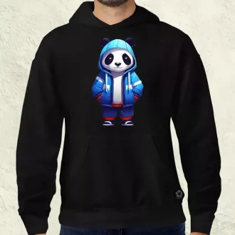 Kék panda srác v1 férfi pulóver