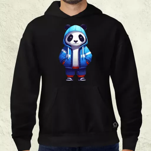 Kék panda srác v1 férfi pulóver