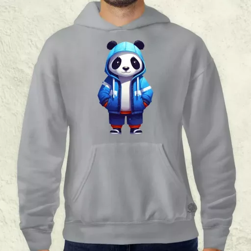 Kék panda srác v1 férfi pulóver
