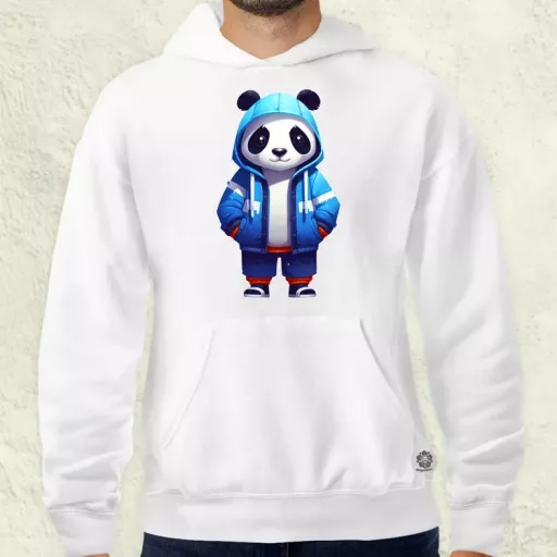 Kék panda srác v1 férfi pulóver