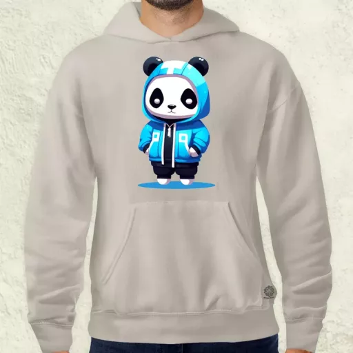 Kék panda srác v2 férfi pulóver
