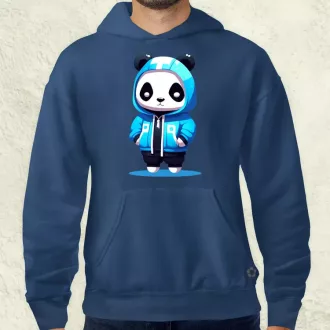 Kék panda srác v2 férfi pulóver