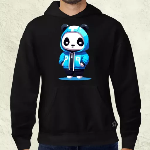 Kék panda srác v2 férfi pulóver