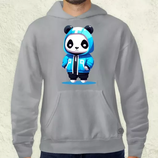 Kék panda srác v2 férfi pulóver