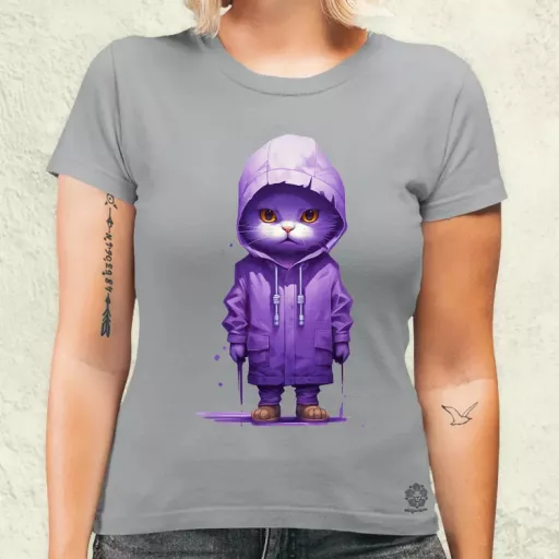 Lila macska srác v1 női póló