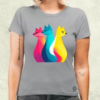 Macska sziluett v8 női póló