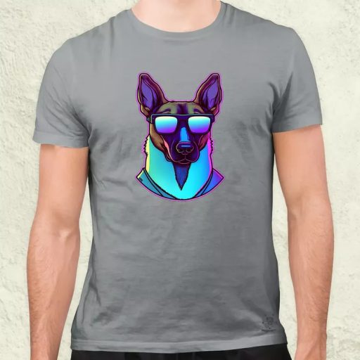 Retró hullám kutya szemüvegben v1 férfi póló