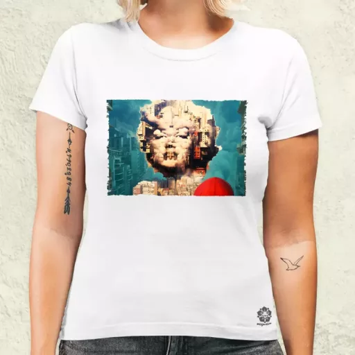 Pareidolia Marilyn Monroe város fantázia v6 női póló