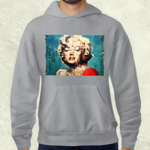 Pareidolia Marilyn Monroe város fantázia v6 férfi pulóver