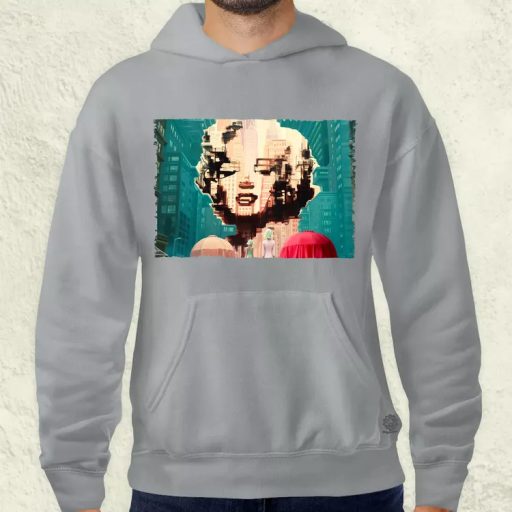Pareidolia Marilyn Monroe város fantázia v7 férfi pulóver