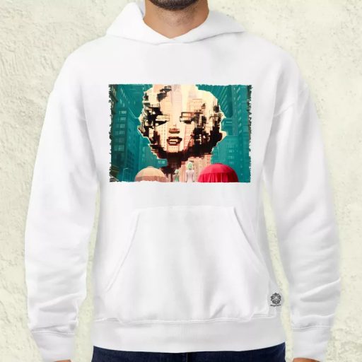 Pareidolia Marilyn Monroe város fantázia v7 férfi pulóver
