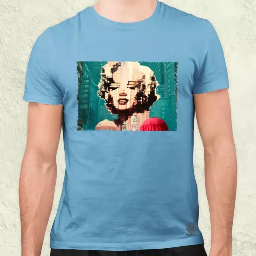 Pareidolia Marilyn Monroe város fantázia v7 férfi póló
