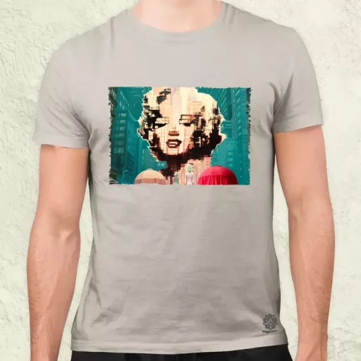 Pareidolia Marilyn Monroe város fantázia v7 férfi póló