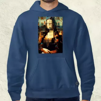 Pareidolia Mona Lisa város fantázia v1 férfi pulóver