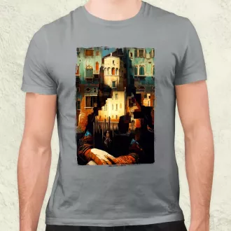 Pareidolia Mona Lisa város fantázia v1 férfi póló
